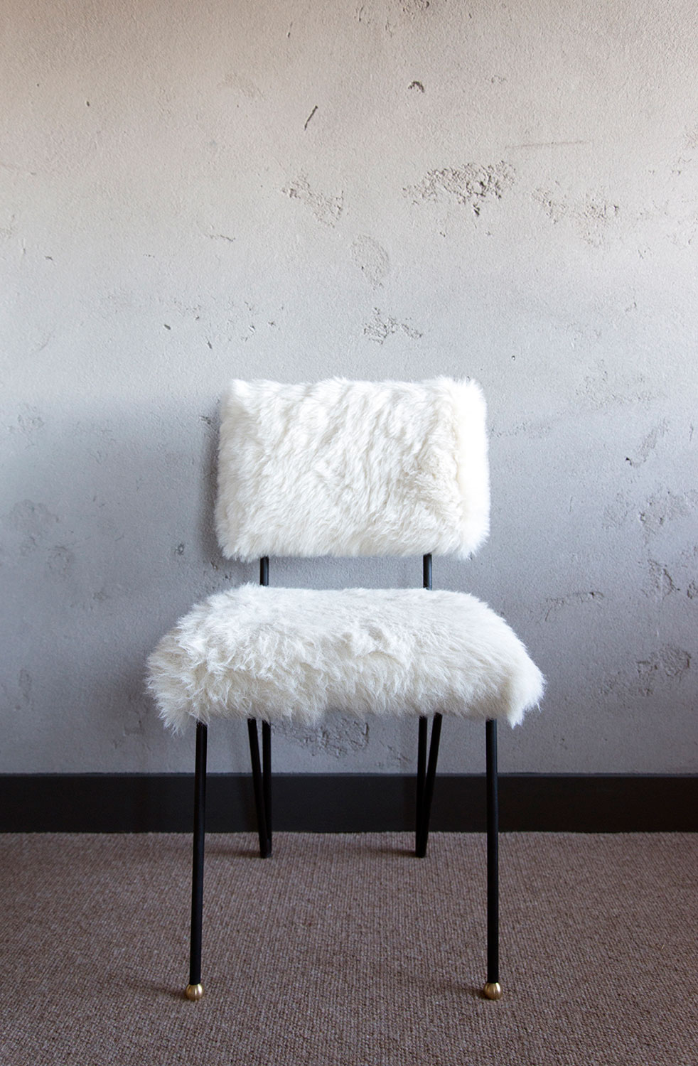 Furry chair made by Louis Berczi, shot by Lee Grant.