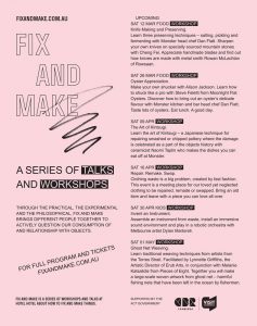 Talks and Workshops. Flyer, 210 x 99 mm. 