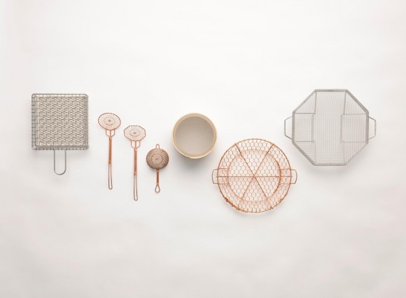 Wire knitted kitchen objects by Kanaami-Tsuji