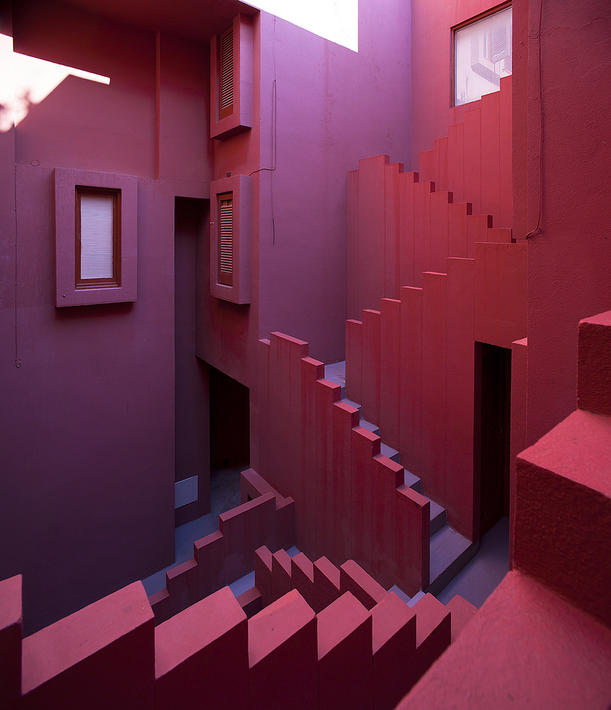 'La Muralla Roja’ designed by Ricardo Bofill, 1968 to 1973. Shot by Clement Guillaume. 