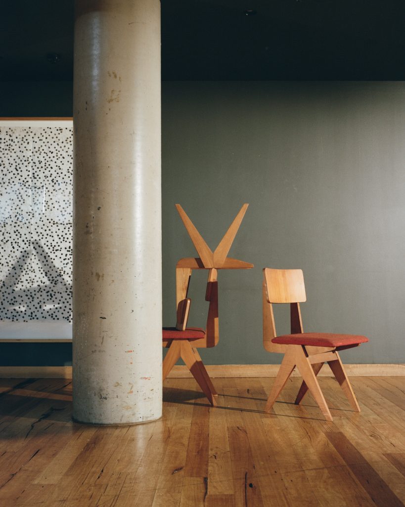 George Kóródy’s distinctive scissor leg dining chairs, c.1955. Photographed at Hotel Hotel in Canberra, 2017 for 'The Other Moderns' edited by Rebecca Hawcroft. 